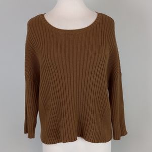 Cabi Luna Ribbed Sweater Brown Size Medium